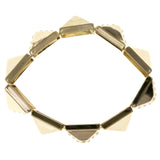 Gold-Tone Metal Stretch-Bracelet With Crystal Accents #3666