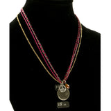 Peace Flowers Adjustable Length Layered-Pendant-Necklace With Crystal Accents Colorful #3298