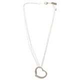 Heart Adjustable Length Pendant-Necklace Silver-Tone Color  #3286