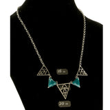 Adjustable Length Fashion-Necklace With Faceted Accents Silver-Tone & Green Colored #3289