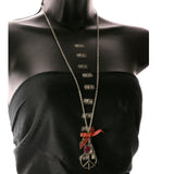 Peace Heart Whistle Pendant-Necklace With Crystal Accents Colorful & Silver-Tone Colored #3283