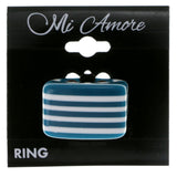 Blue And White Color Ring With Stripe Designs AEROR1