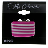 Pink And White Color Ring With Stripe Designs AEROR3