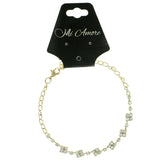 Gold-Tone Metal Chain-Anklet With Crystal Accents #4059