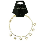 Star Charm-Anklet With Crystal Accents  Gold-Tone Color #4062