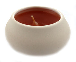 Off white ornamental ceramic candle with no design CNDL19
