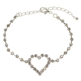 Heart Tennis-Bracelet With Crystal Accents  Silver-Tone Color #3403