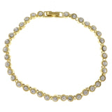 Gold-Tone Metal Tennis-Bracelet With Crystal Accents #3387