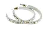 Colorful  AB Finish Crystal-Hoop-Earrings With Crystal Accents #481