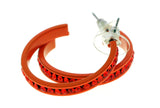 Orange Metal Crystal-Hoop-Earrings With Crystal Accents #357