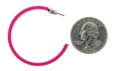 Pink Metal Crystal-Hoop-Earrings With Crystal Accents #363