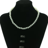 Stretch Necklace-Earrings Jewelry Set With Bead Accents  White Color #3593