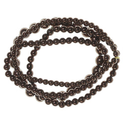 Brown Acrylic Multiple-Stretch-Bracelets With Bead Accents #3601