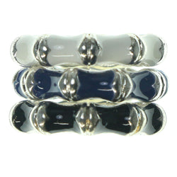 Silver-Tone & Multi Colored Metal Multiple-Rings #3642