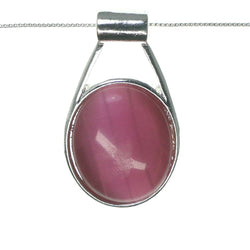 Adjustable Length Pendant-Necklace With Faceted Accents Silver-Tone & Pink Colored #3607