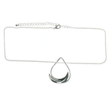 Adjustable Length Pendant-Necklace Silver-Tone Color  #3606