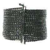 Gray Metal Cuff-Bracelet With Bead Accents #3595