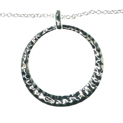 Adjustable Length Pendant-Necklace Silver-Tone Color  #3594
