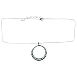 Adjustable Length Pendant-Necklace Silver-Tone Color  #3594