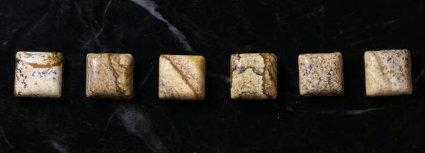 10X10mm Gemstone Spacer Picture Jasper GRS06