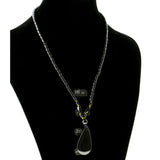 Angel Tear Hematite-Pendant-Necklace With Bead Accents Gray & Gold-Tone Colored #4154