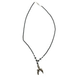 Dolphins Hematite-Pendant-Necklace With Bead Accents Silver-Tone & Gray Colored #4152