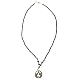 Dolphins Hematite-Pendant-Necklace With Bead Accents Silver-Tone & Gray Colored #4151