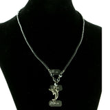 Dolphins Hematite-Pendant-Necklace With Bead Accents Gray & Silver-Tone Colored #4155