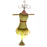 Interchangable Head Piece Victorian-Jewelry-Display-Doll With Bead Accents Green & Multi Colored #JH14L