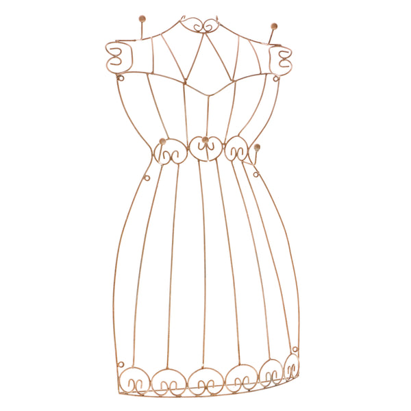 Brown Metal Wire-Frame-Dress-Jewelry-Display #JH23