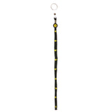 Smiley Face Lanyard-Keychain Black & Yellow Colored #32