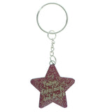 Star Young Fabolous And Broke Split-Ring-Keychain Pink & Peach Colored #037