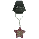 Star Young Fabolous And Broke Split-Ring-Keychain Pink & Peach Colored #037