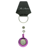 Retractable Split-Ring-Keychain Pink & Clear Colored #047