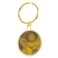 Holographic Angel Split-Ring-Keychain Gold-Tone & Multi Colored #050