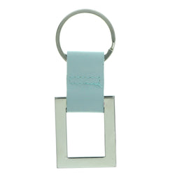 Silver-Tone & Blue Colored Metal Split-Ring-Keychain #055