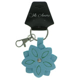 Flower Split-Ring-Keychain Blue & Green Colored #057