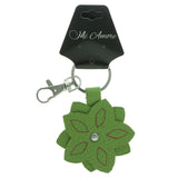 Flower Split-Ring-Keychain Green & Pink Colored #058