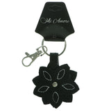 Flower Split-Ring-Keychain Black Color  #059