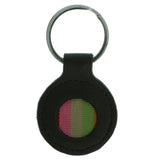 Brown & Multi Colored Fabric Split-Ring-Keychain #060