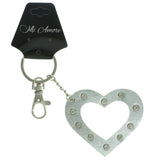 Heart Split-Ring-Keychain With Crystal Accents  Silver-Tone Color #070