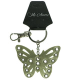 Butterfly Split-Ring-Keychain Gold-Tone & Silver-Tone Colored #072