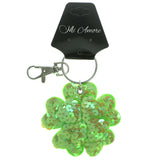 Flower Sequence AB Finish Split-Ring-Keychain Green & Multi Colored #081