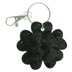 Flower Sequence Split-Ring-Keychain Black Color  #082