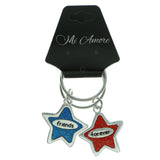 Friends Forever Stars Set Of Two Split-Ring-Keychain Silver-Tone & Multi Colored #087