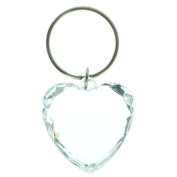 Heart Split-Ring-Keychain With Faceted Accents  Clear Color #103