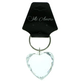 Heart Split-Ring-Keychain With Faceted Accents  Clear Color #103