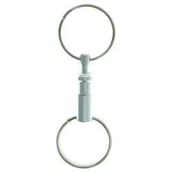 Double Sided Detachable Split-Ring-Keychain Silver-Tone Color  #107