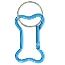 Carabiner Dog Bone Split-Ring-Keychain Blue Color  #108