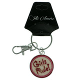 Girls Rule Split-Ring-Keychain Pink & Peach Colored #109